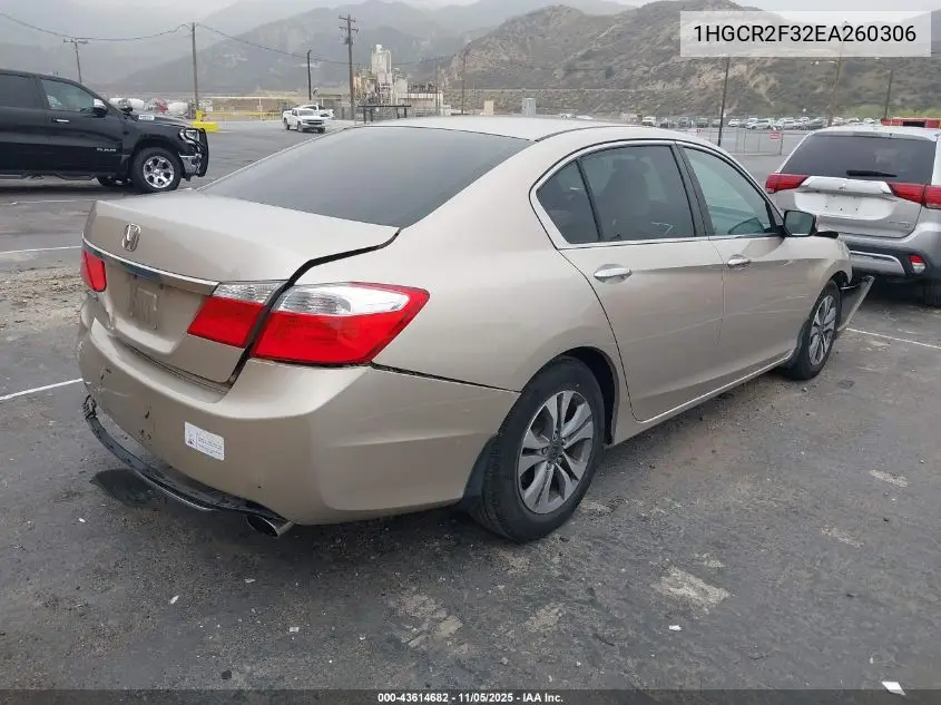 1HGCR2F32EA260306 2014 Honda Accord Lx