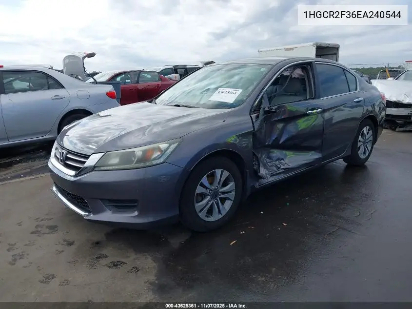 1HGCR2F36EA240544 2014 Honda Accord Lx