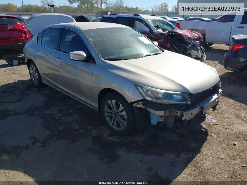 1HGCR2F32EA022973 2014 Honda Accord Lx