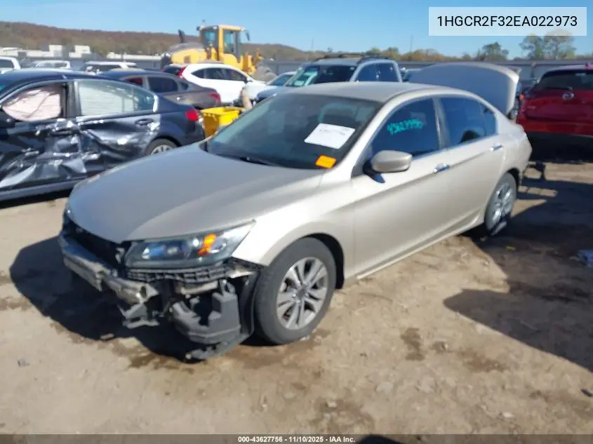 1HGCR2F32EA022973 2014 Honda Accord Lx