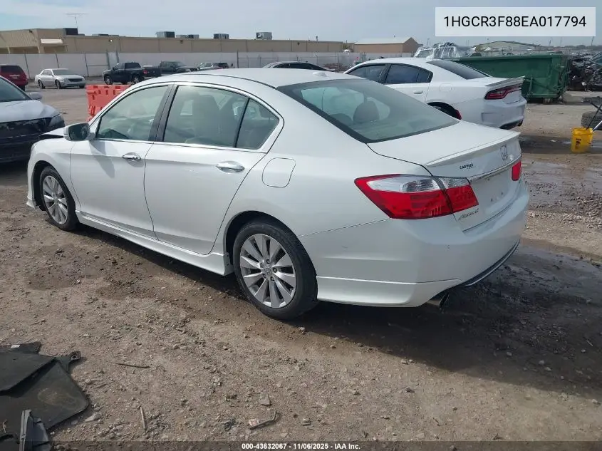 1HGCR3F88EA017794 2014 Honda Accord Ex-L V-6