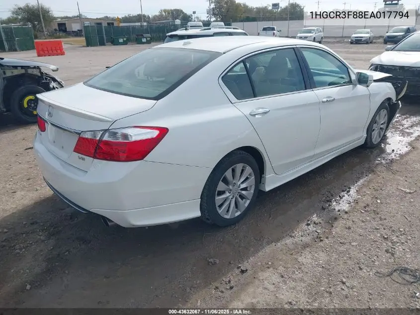 1HGCR3F88EA017794 2014 Honda Accord Ex-L V-6
