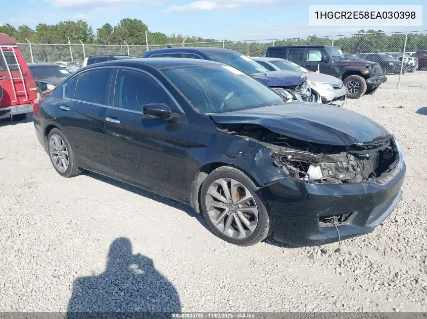 1HGCR2E58EA030398 2014 Honda Accord Sport