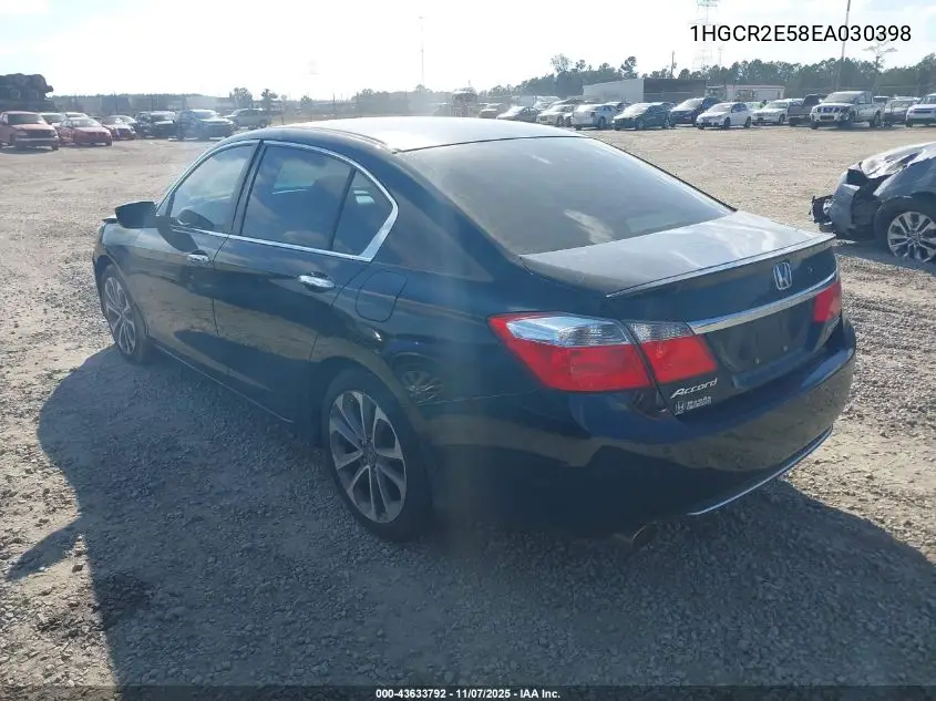 1HGCR2E58EA030398 2014 Honda Accord Sport