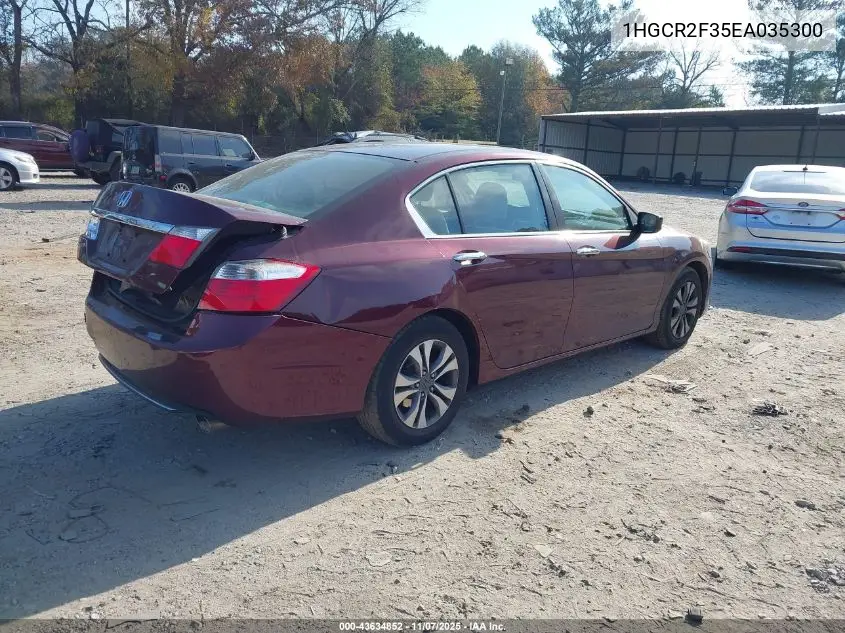1HGCR2F35EA035300 2014 Honda Accord Lx