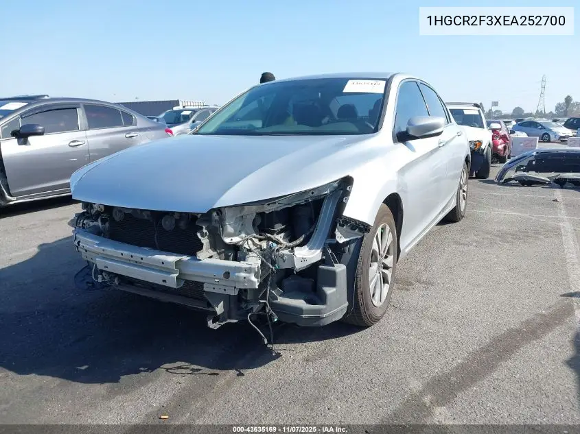 1HGCR2F3XEA252700 2014 Honda Accord Lx