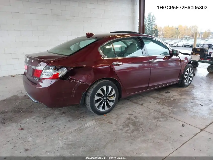 1HGCR6F72EA006802 2014 Honda Accord Hybrid Touring