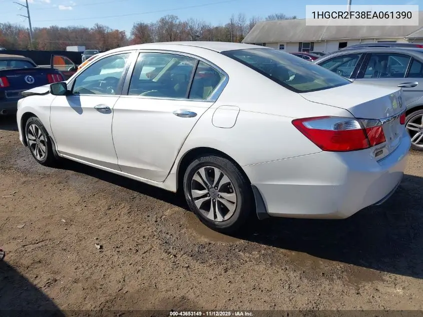 1HGCR2F38EA061390 2014 Honda Accord Lx