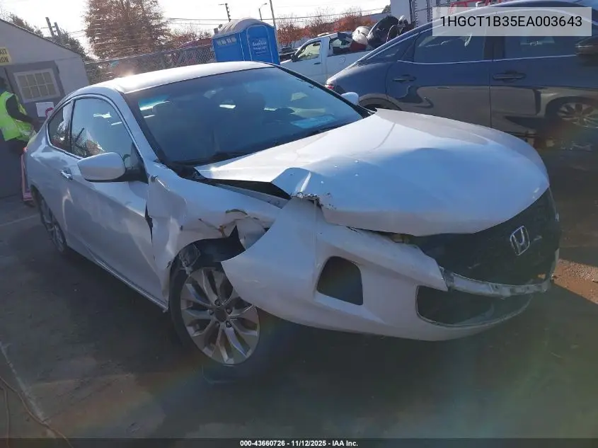1HGCT1B35EA003643 2014 Honda Accord Lx-S