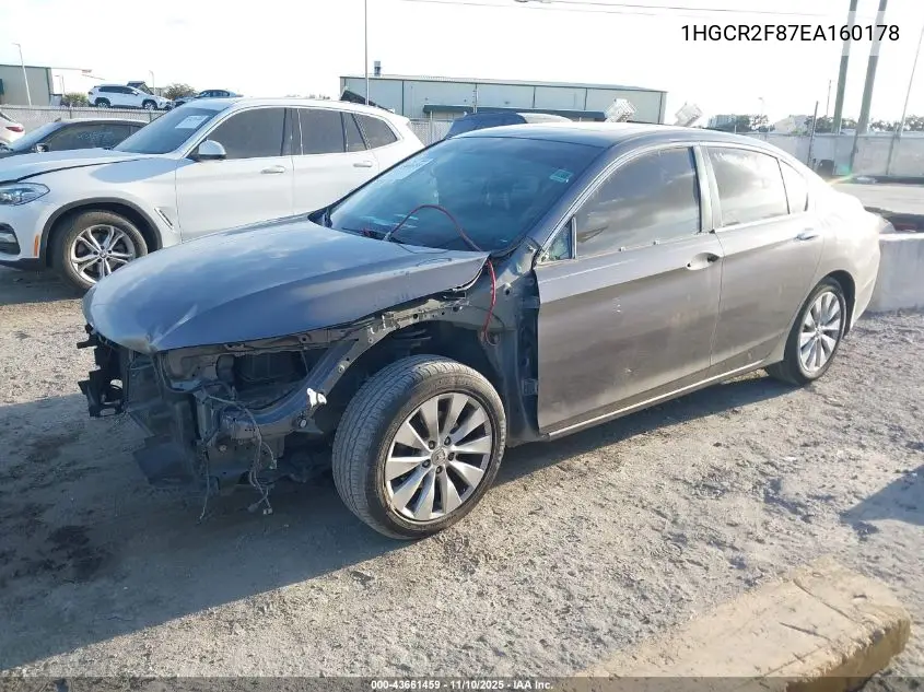 1HGCR2F87EA160178 2014 Honda Accord Ex-L