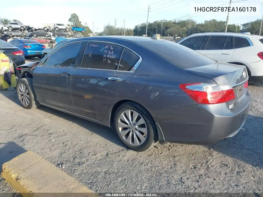 1HGCR2F87EA160178 2014 Honda Accord Ex-L