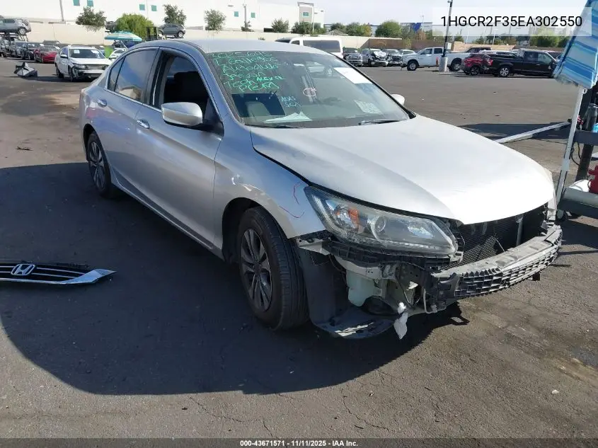1HGCR2F35EA302550 2014 Honda Accord Lx