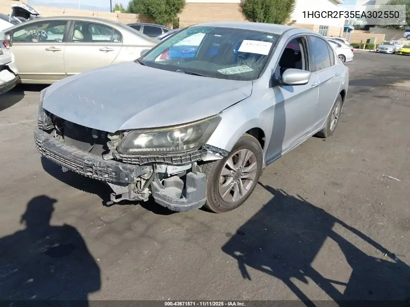 1HGCR2F35EA302550 2014 Honda Accord Lx