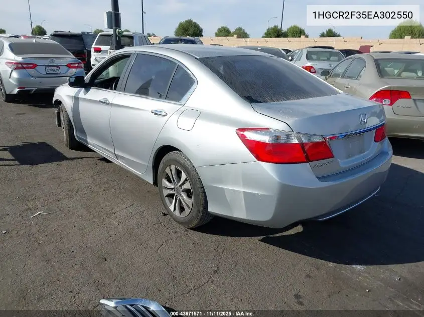 1HGCR2F35EA302550 2014 Honda Accord Lx