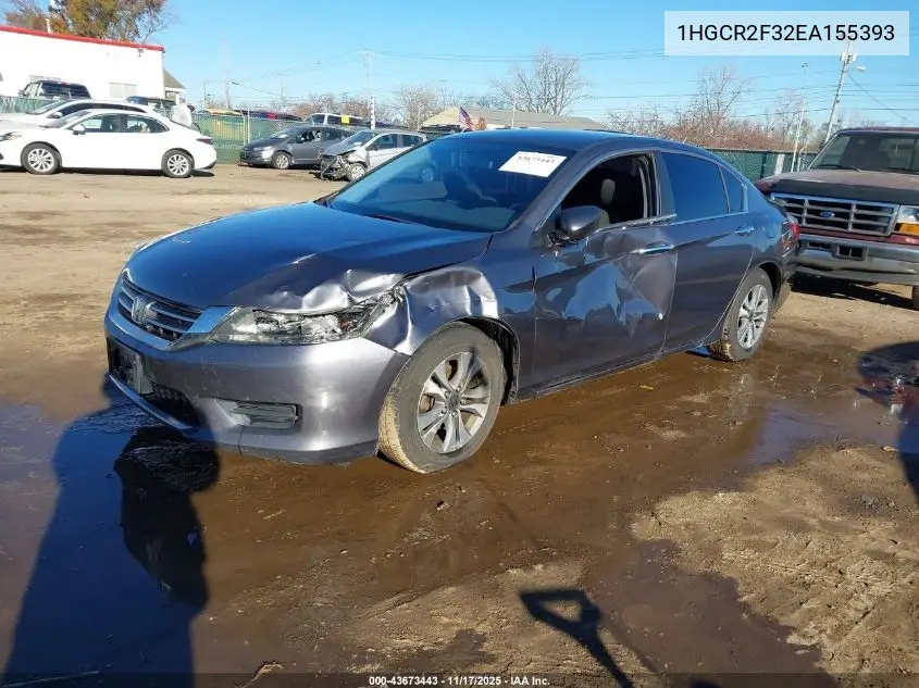 1HGCR2F32EA155393 2014 Honda Accord Lx