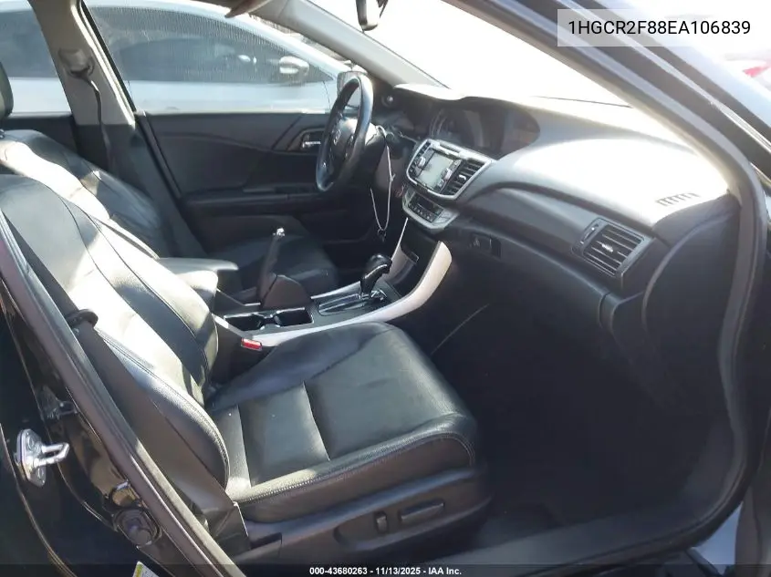 1HGCR2F88EA106839 2014 Honda Accord Ex-L