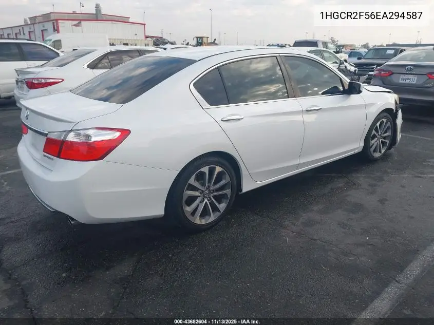 1HGCR2F56EA294587 2014 Honda Accord Sport
