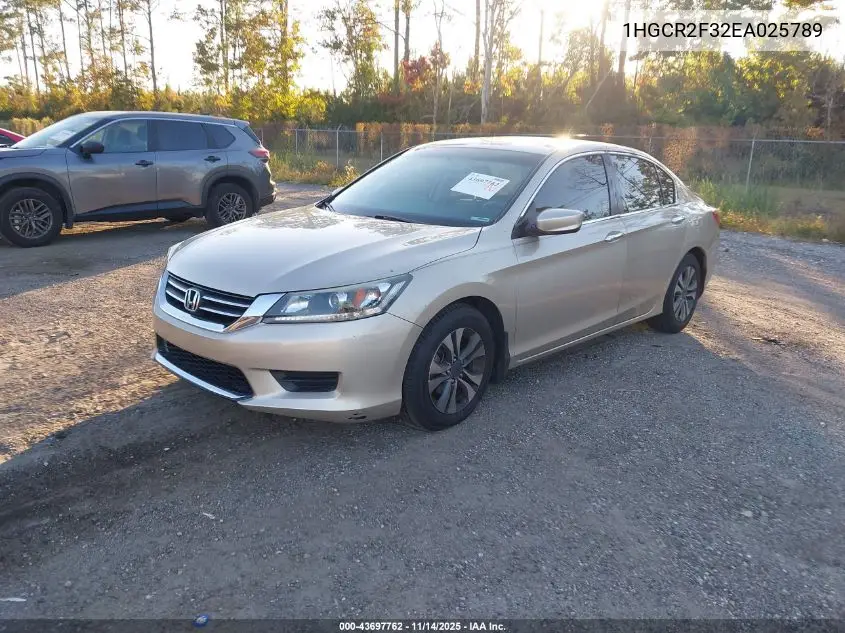 1HGCR2F32EA025789 2014 Honda Accord Lx
