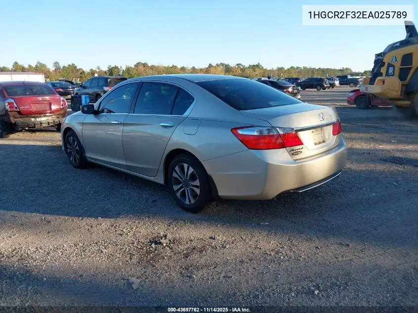 1HGCR2F32EA025789 2014 Honda Accord Lx