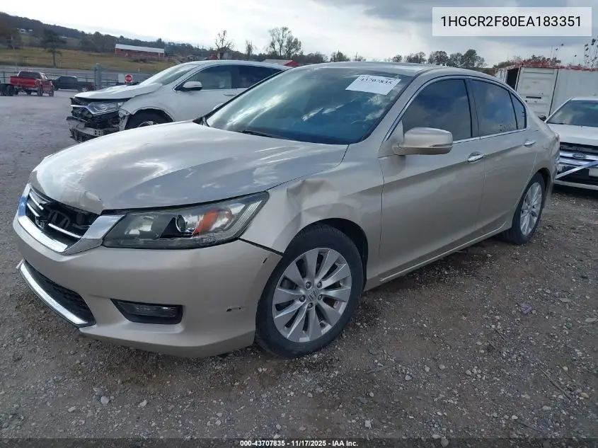 1HGCR2F80EA183351 2014 Honda Accord Ex-L