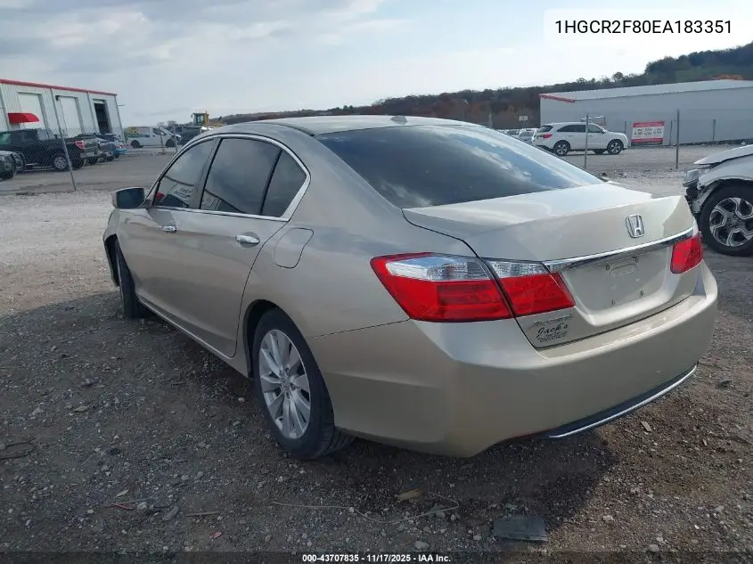 1HGCR2F80EA183351 2014 Honda Accord Ex-L