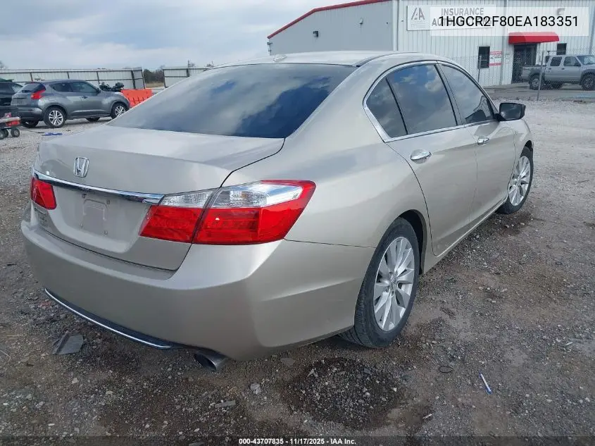 1HGCR2F80EA183351 2014 Honda Accord Ex-L