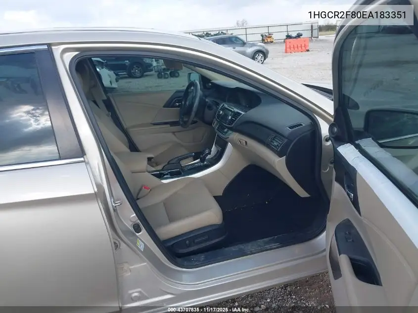 1HGCR2F80EA183351 2014 Honda Accord Ex-L
