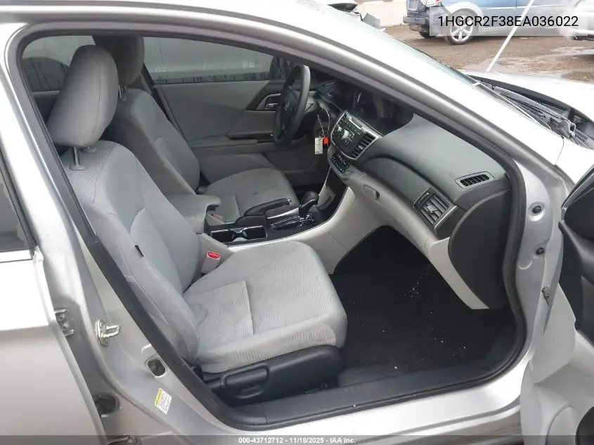 1HGCR2F38EA036022 2014 Honda Accord Lx