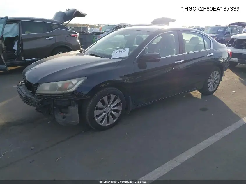 1HGCR2F80EA137339 2014 Honda Accord Ex-L