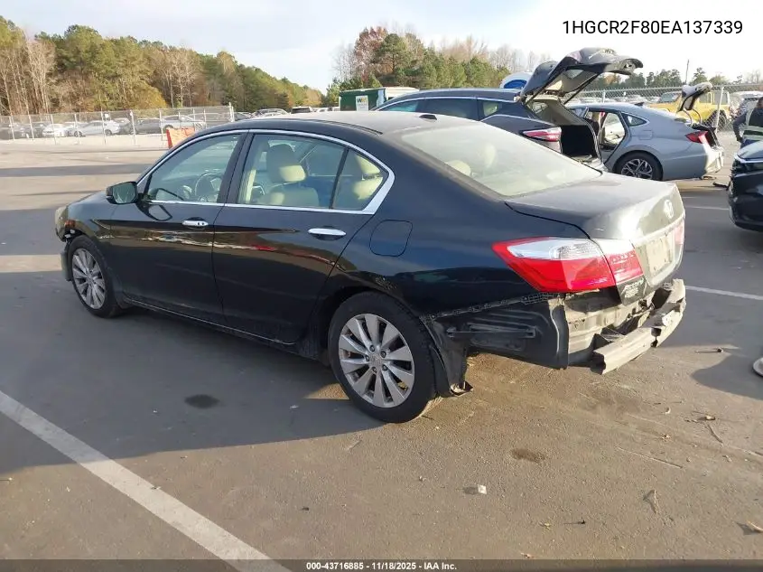 1HGCR2F80EA137339 2014 Honda Accord Ex-L