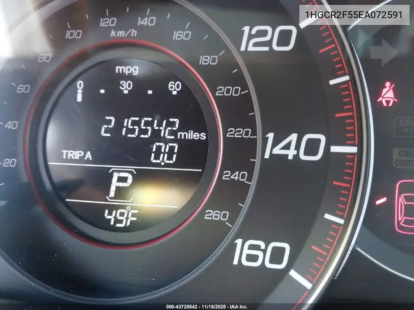 1HGCR2F55EA072591 2014 Honda Accord Sport