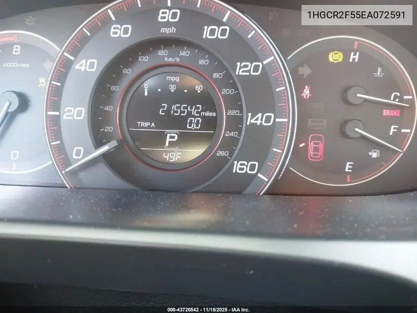 1HGCR2F55EA072591 2014 Honda Accord Sport