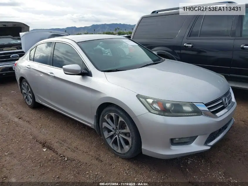 1HGCR2F53EA113431 2014 Honda Accord Sport