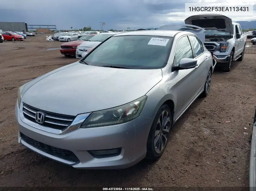 1HGCR2F53EA113431 2014 Honda Accord Sport
