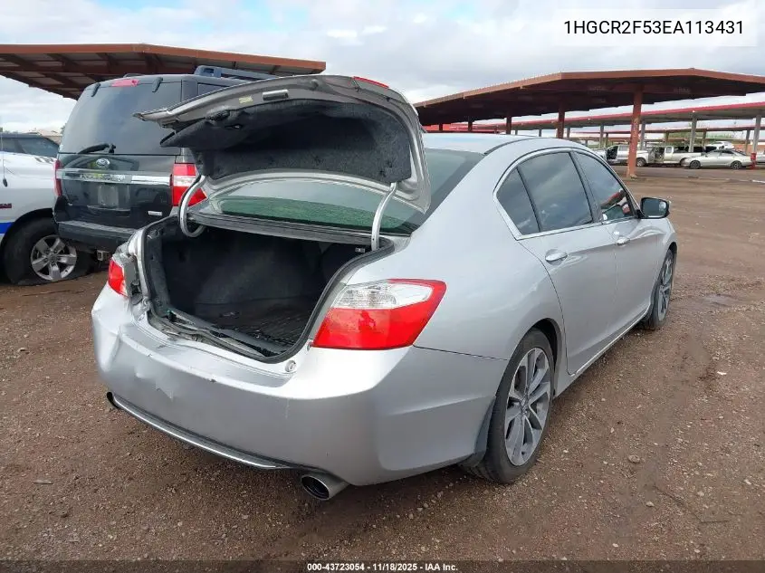 1HGCR2F53EA113431 2014 Honda Accord Sport