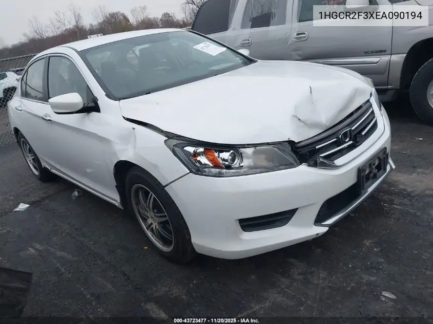 1HGCR2F3XEA090194 2014 Honda Accord Lx