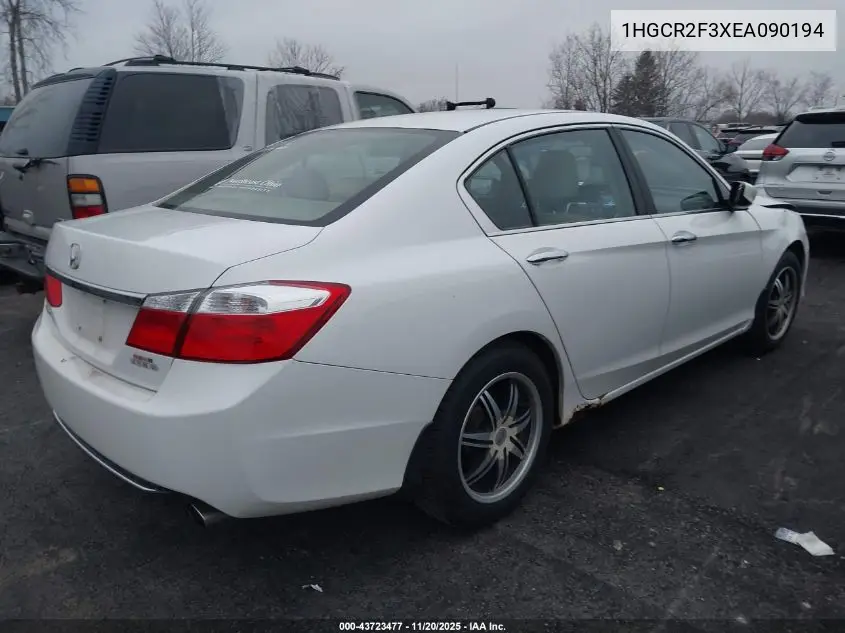 1HGCR2F3XEA090194 2014 Honda Accord Lx