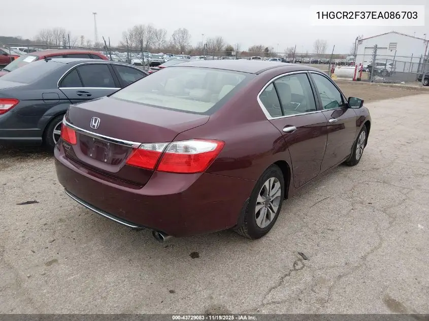 1HGCR2F37EA086703 2014 Honda Accord Lx