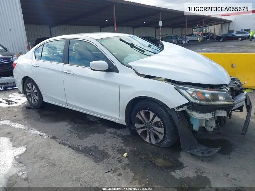 1HGCR2F30EA065675 2014 Honda Accord Lx
