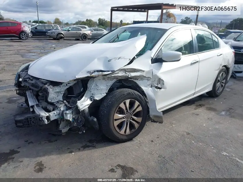 1HGCR2F30EA065675 2014 Honda Accord Lx
