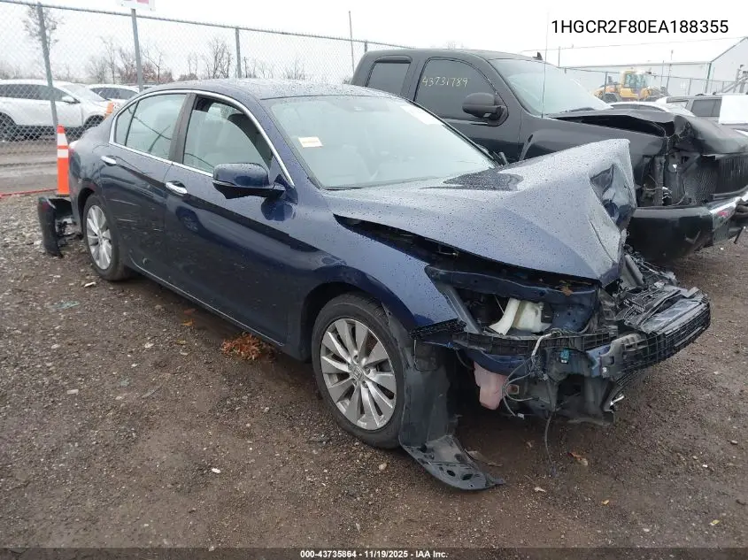 1HGCR2F80EA188355 2014 Honda Accord Ex-L