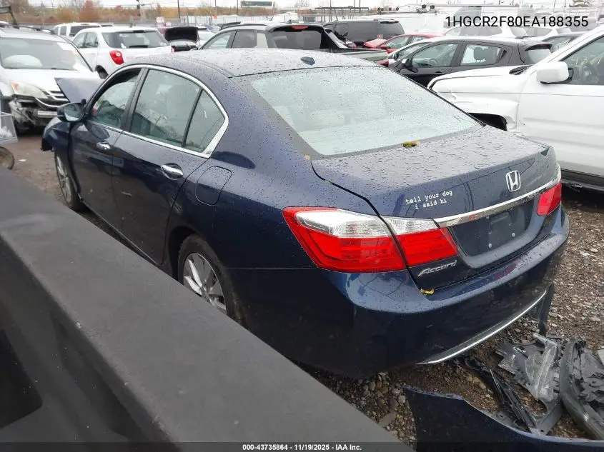 1HGCR2F80EA188355 2014 Honda Accord Ex-L
