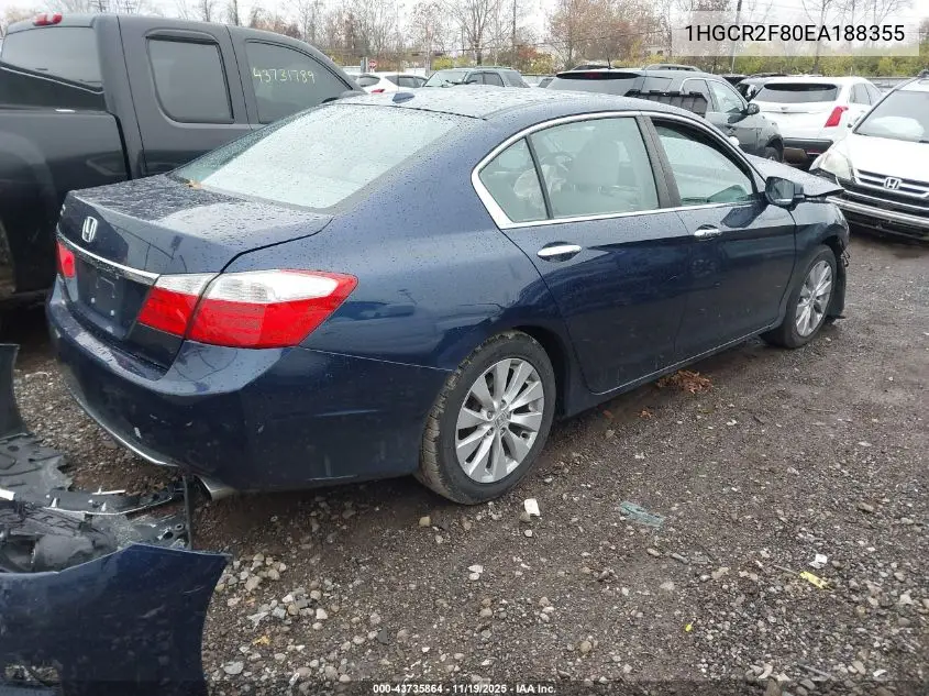 1HGCR2F80EA188355 2014 Honda Accord Ex-L