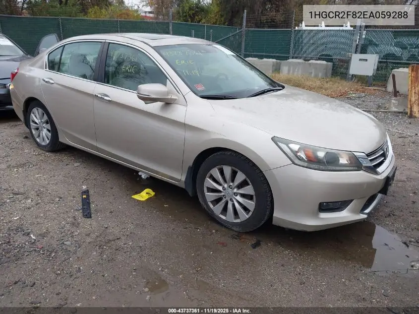 1HGCR2F82EA059288 2014 Honda Accord Ex-L