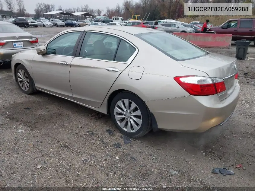 1HGCR2F82EA059288 2014 Honda Accord Ex-L