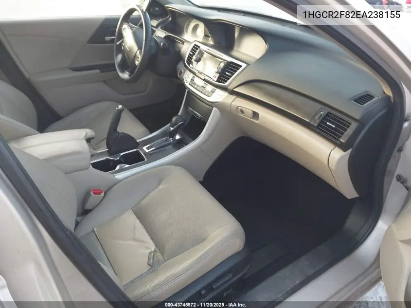 1HGCR2F82EA238155 2014 Honda Accord Ex-L