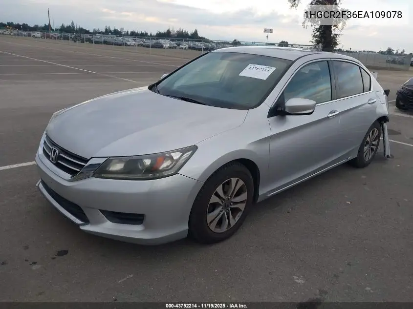 1HGCR2F36EA109078 2014 Honda Accord Lx