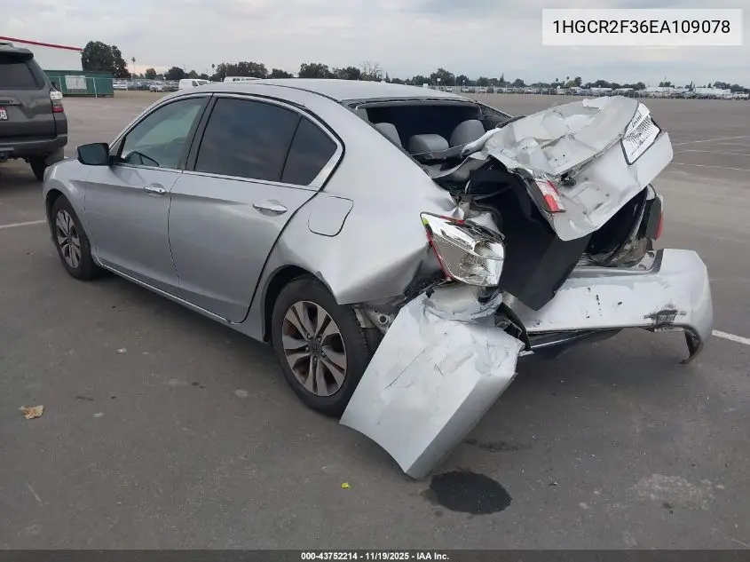 1HGCR2F36EA109078 2014 Honda Accord Lx
