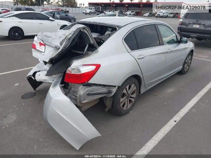 1HGCR2F36EA109078 2014 Honda Accord Lx