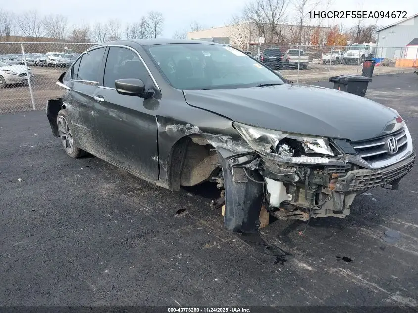 1HGCR2F55EA094672 2014 Honda Accord Sport